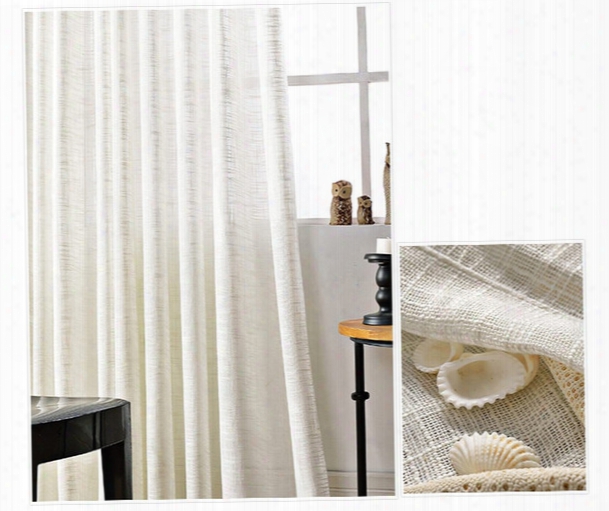 Hot Sale Modern Simple Pure White Translucidus Linen Cotton Window Sheer Curtains Voile For Living Room Bedroom 1pcs Wholesale Fabric Price