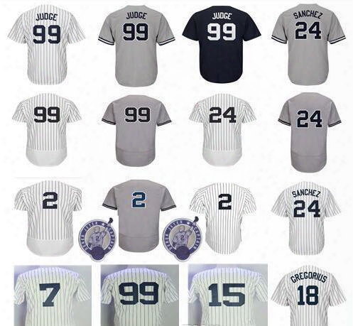 Men&#039;s New York 2 Derek Jeter Jersey 7 Mickey Mantle 18 Didi Gregorius 24 Gary Sanchez 99 Aaron Judgebaseball Jerseys Sports Outdoors Wear