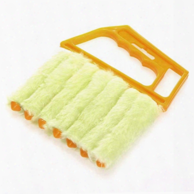 Mini Handheld Microfiber Window Blind Air Conditioner Duster Cleaner Brush Yellow