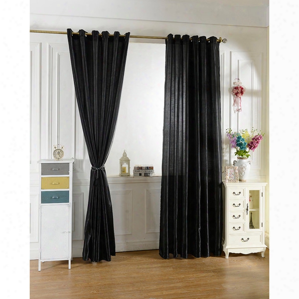 New 2pcs/set 100*250 Black Curtain Breath Ow Curtains For Kids Boys Girls Room Living Room Elegent Bule Drapes Cortinas Para Sala