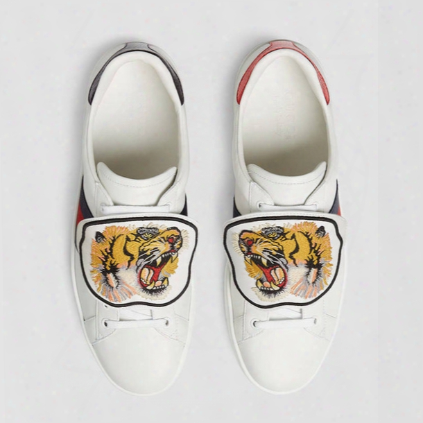 New Designer Low Top White Leather Men Women Casual Shoes Adapt Tiger Pineapple Blind For Love Removable G G Sneakers