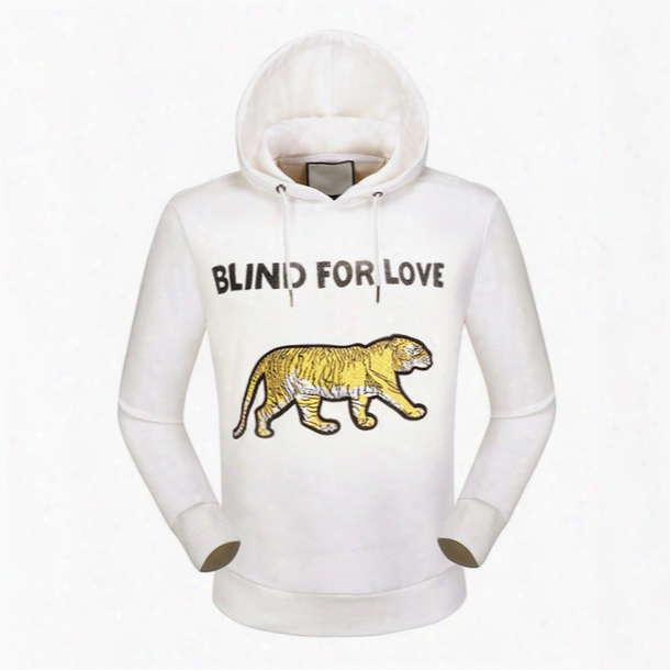 New Men&#039;s Hoodie Shirt Blind For Love/ Decorated With Tiger Embroidery Pattern Hoodie Fashion Style Luxury Rand Clothing, Asian Size: M-3xl