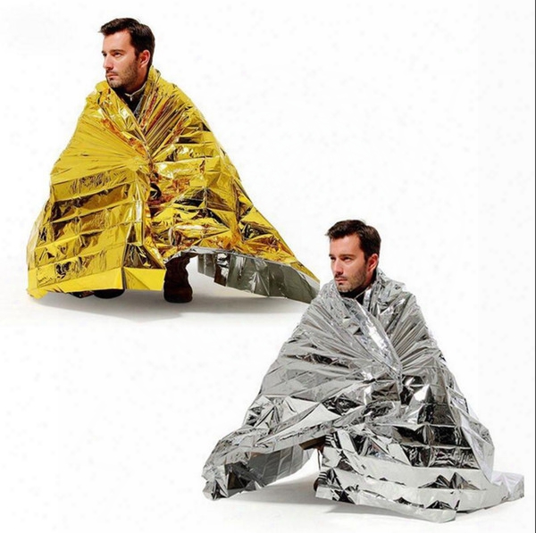 Outdoor Water Proof Emergency Survival Rescue Blanket Foil Thermal Space First Aid Sliver Rescue Curtain Military Blanket Ooa2168