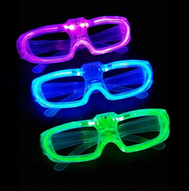 Party Led Shutter Glow Cold Light Glasses Light Up Shades Flash Rave Luminous Glasses Christmas Favors Cheer Atmosphere Props Festive Supply