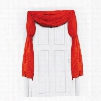 Red Fabric Bunting Curtain