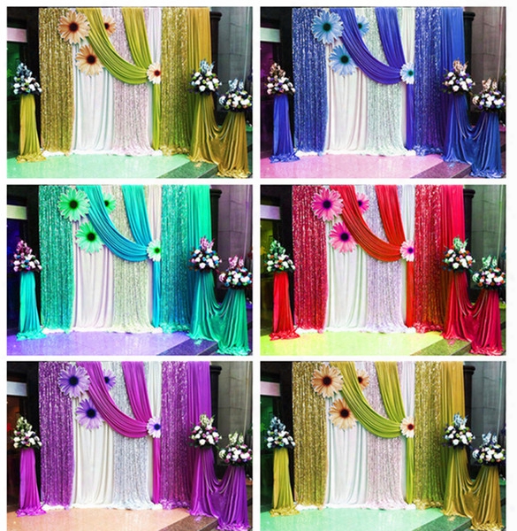 Purple Paillette Wedding Party Backdrop Curtain Swag Drape Wedding Party Decoration 10ft*20ft Birthday Anniversay Decor Photo Curtains Red