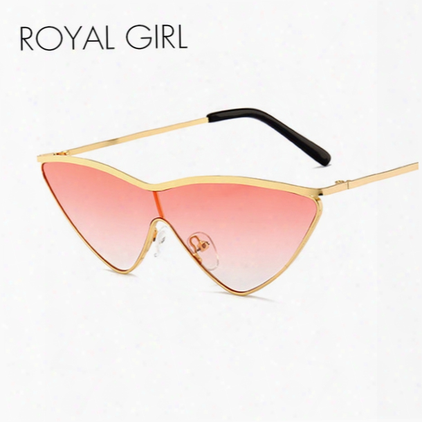 Royal Girl Fashion Cat Eye Sunglasses For Women Metal Small Triangle Frame Shades Uv400 Ss680