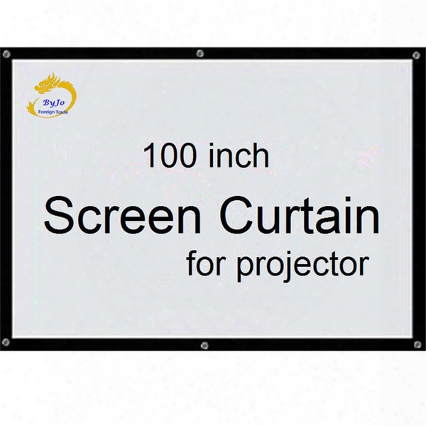 Screen Curtain100 Inch 16:9 Or 4:3 Projector Hd Screen Front Projection Screen Fabric With Eyelets For Proyectr