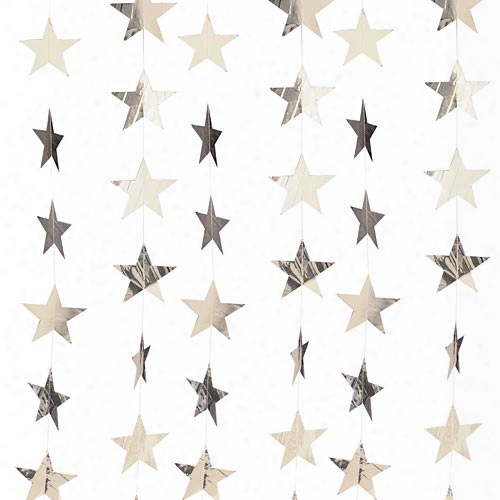 Silver Die Cut Star Curtain