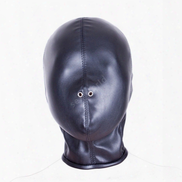 Soft Pu Leather Hood Mask Hood Bondage Blindfold Sex Toys F Or Couples Bdsm Adult Game Fantasy Sex Cosplay Restraints Sex Product Q0506