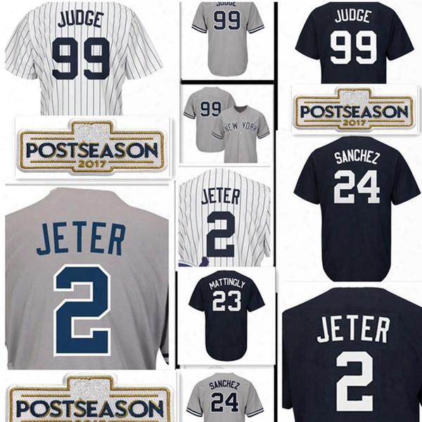 Stitched 99aaronjudge 2 Derek Jeter Jersey Cheap 23 Don Mattingly 24 Gary Sanchez 7 Mickey Mantle Baseball Jerseys Wholesale