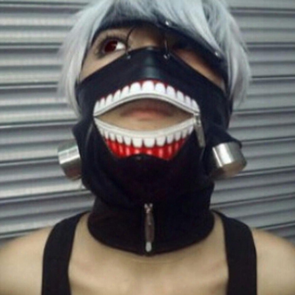 Tokyo Ghoul Kaneki Ken Mask Adjustable Zipper Masks Pu Leather Cool Mask Blinder Anime Cosplay