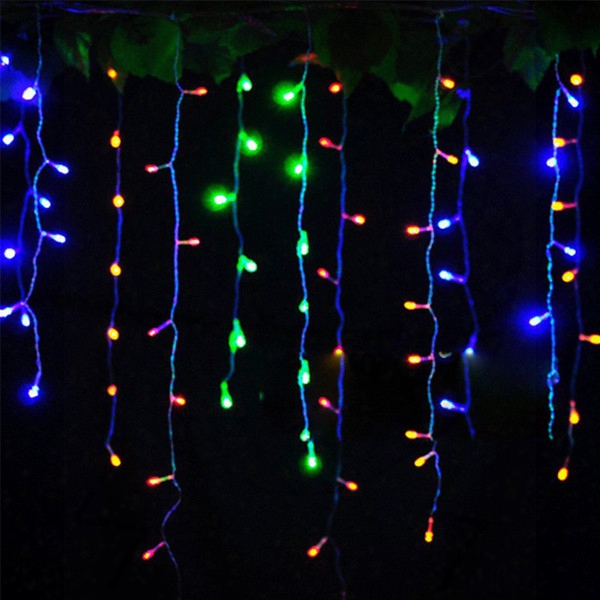 Waterproof 3.5m Drop String Light 0.3-0.5m Led Curtain Icicle Colorful Lights Ac220v For Christmas Wedding Party Outdoor Decoratio