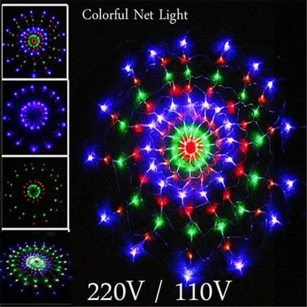 Waterproof Rgb Spider Led Net String 1.2m 120 Led Colorful Light Christmas Party Wedding Led Curtain String Lights Gadern Lawn Lamp