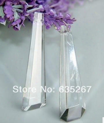 Wholesale-10pcs/lot ,63mm Crystal Drop Prism, Transparent Color, Crystal Curtain Drop Pendant , Chandelier Pats For Hanging Pendant