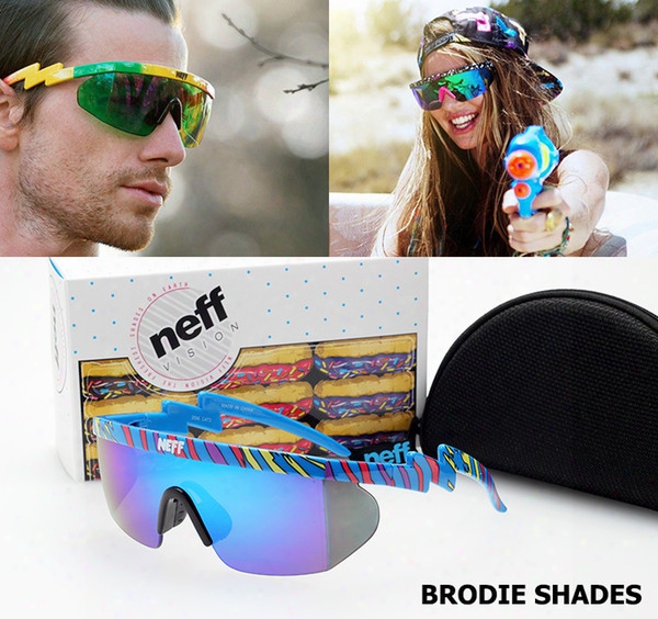 Wholesale-2016 New Fashion Neff Brand Brodie Shades Sunglasses Outdoor Sports Street Style Cool Sun Glasses 2 Piece Lense Oculos De Sol