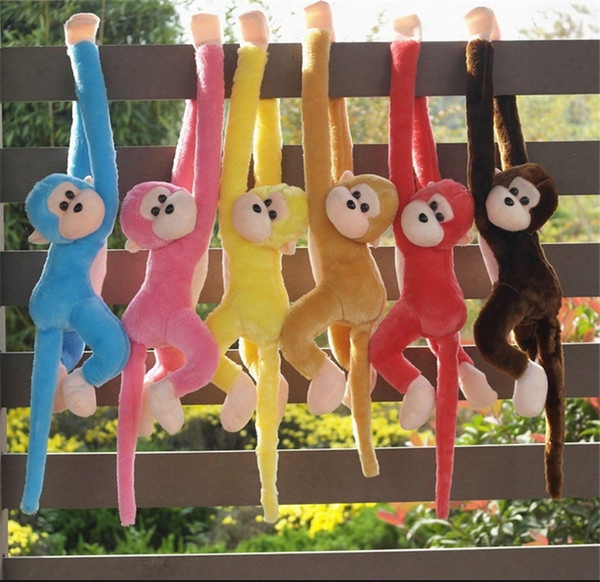 Wholesale-60cm Cute Monkey Plush Toys Long Arm Monkey From Arm To Tail Kids Toys Gift Curtains Monkey Animal Dolls Stuffed Toys Quadcopter