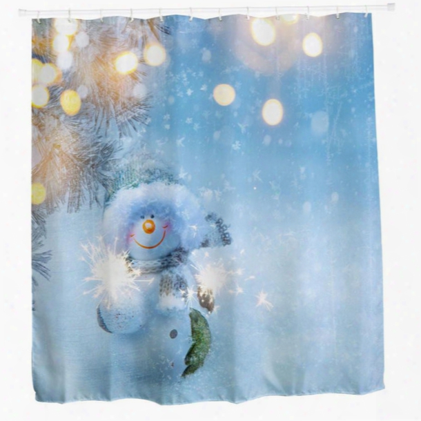 Wholesale- Fashion Christmas Kids Wwterproof Polyester Bathroom Shower Curtain Decor With Hooks Bathroom Products Bathroom Curtains