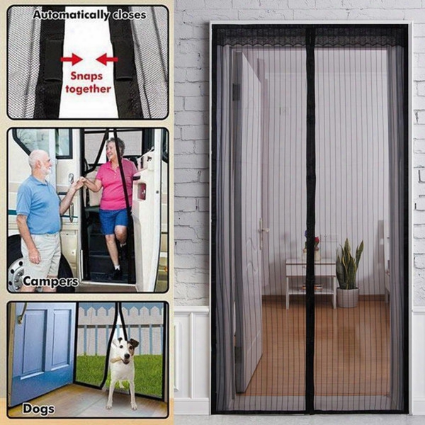 Wholesale-hot Summer Mosquito Net Curtain Magnets Door Mesh Insect Fly Bug Mosquito Door Curtain Net Netting Mesh Screen Magnets Wn118