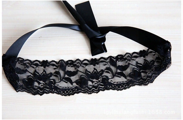 Wholesale- New 1pc/lot Sexy Sleeping Lace Eye Mask Blindfold Nightwear Costume Black Masquerade Ball Party Upper Half Face Mask Gi673746