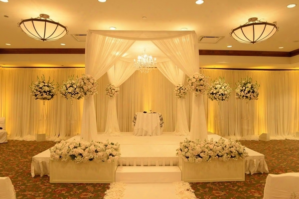 Wholesale Wedding Arch Square Pavilion Backdrop Curtains Wedding Decoration Backdrops Square Canopy,including Drapes And Pipe Stand