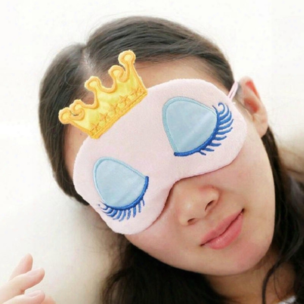 1pc Pink/blue Crown Eyepatch Eye Blinder Winker Sleep Mask Padded Shade Aid Cover Rest Relax Crown Blindfold