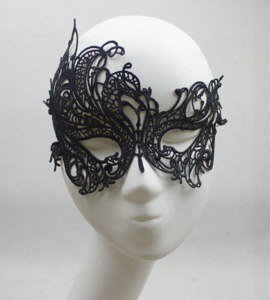 2015 Lace Phoenix Party Mask Sexy Fashion Hollow Out Black Masquerade Mask Halloween Christmas Wedding Eye Blinder Cool Eye Patch 1pc Cheap