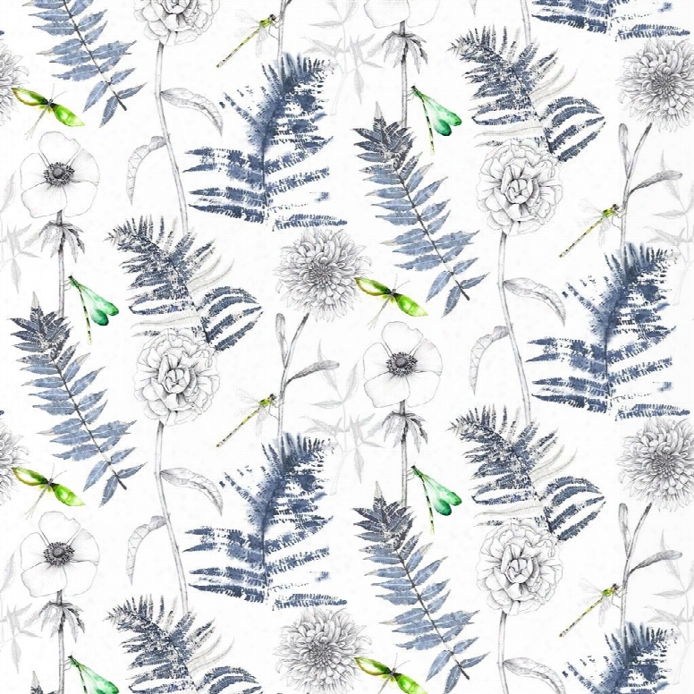 Acanthus Indigo Shower Curtain Design By Designers Guild