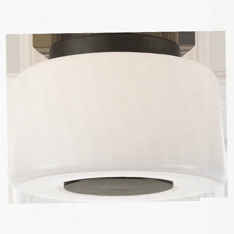 Acme Small Flush Mount In  Various Finishes W/ White Glass Design By Barbara Barry
