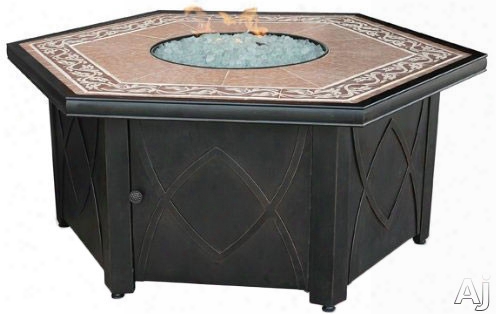 Blue Rhino Gad1380sp Outdoor Lp Aeriform Fluid Fireplace With 30,000 Btu, Electronic Ignition, Hexagonal Design, Decorative Tile Mantle And White Glass Included