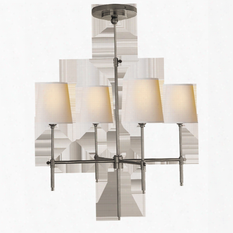 Bryant Small Chandelie Rin Various Finishes W/ Natural Paper Shades Design By Thomas O'brien