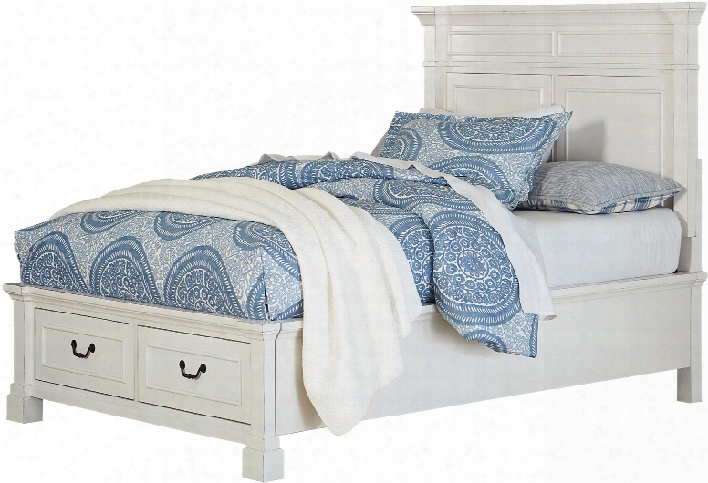 Chesapeake Bay Collection 9163124 Full Size Storage Bed With 2 Footboard Drawers Flat Mantle Style Crowned Panels Decorative Molding Details And Rasped E Dges