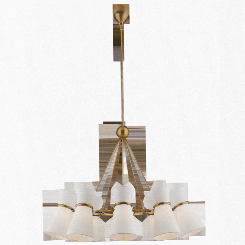 Clarkson Chandelier In Various Finishes W/ Linen Shades Design By Aerin