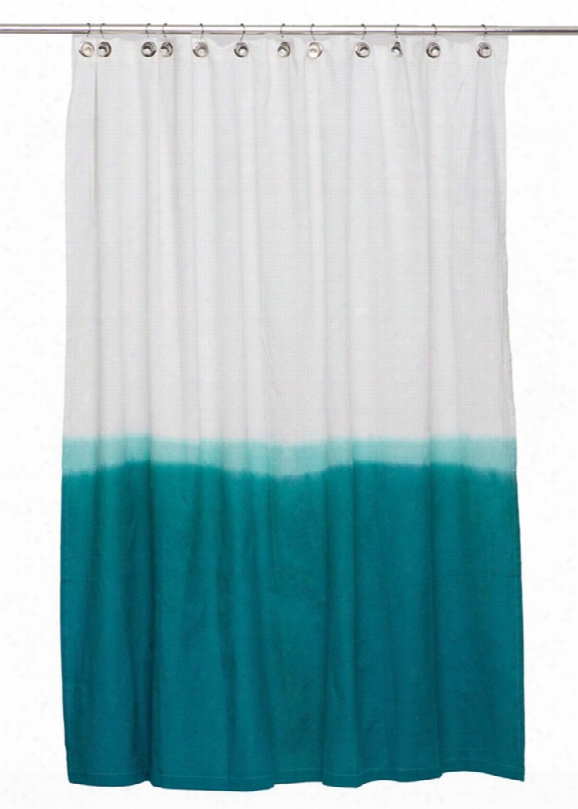 Dip Dye Shower Curtain In Teal Design By Igh