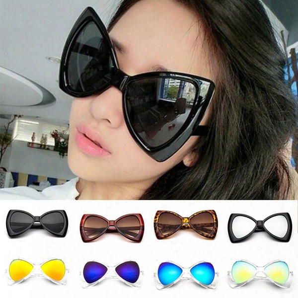 Fashion Bowknot Frame Big Lens Bow Knot Eyewear Shades Glasses Uv400 Protection Sunglasses