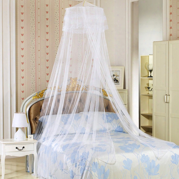 Girls Queen Mosquito Net Comforters Sets Curtain Bed Net Hanging Round Princess Mosquitoes Portable Double Beddings 4 Color 65*260*1260cm