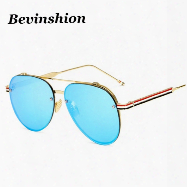 Hd Pilot Aviator Sunglasses Women Mirror Coating Color Lens Avation Sun Glasses Oversize Big Frame Shades Strip Legs Brand Drive Goggles