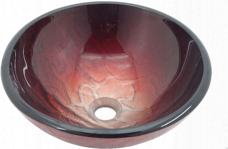 Kraus Copper Series Gv69219mm 16.5 Inch Charon Glass Vessel Sink With Solid Tempered Glass Construction, 6 Inch Bowl Depth And Shades Of Red