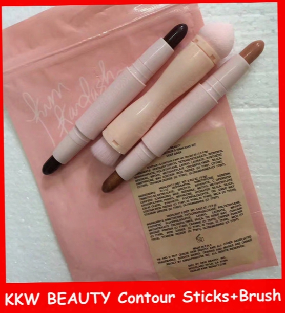 Kylie Beauty Corrector 4 Sh Ades Creme Contour Highlighters Sticks Kim Kardashian 3 In 1 Makeup Kits With Brush Free Ship