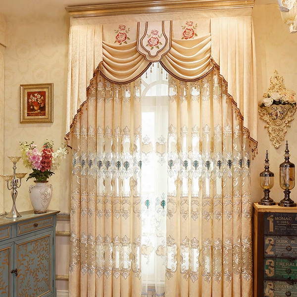 Modern Simple Jacquard Curtain Chenille Fabric Embroidery Curtain High Quality Curtain For Live Room Bedroom