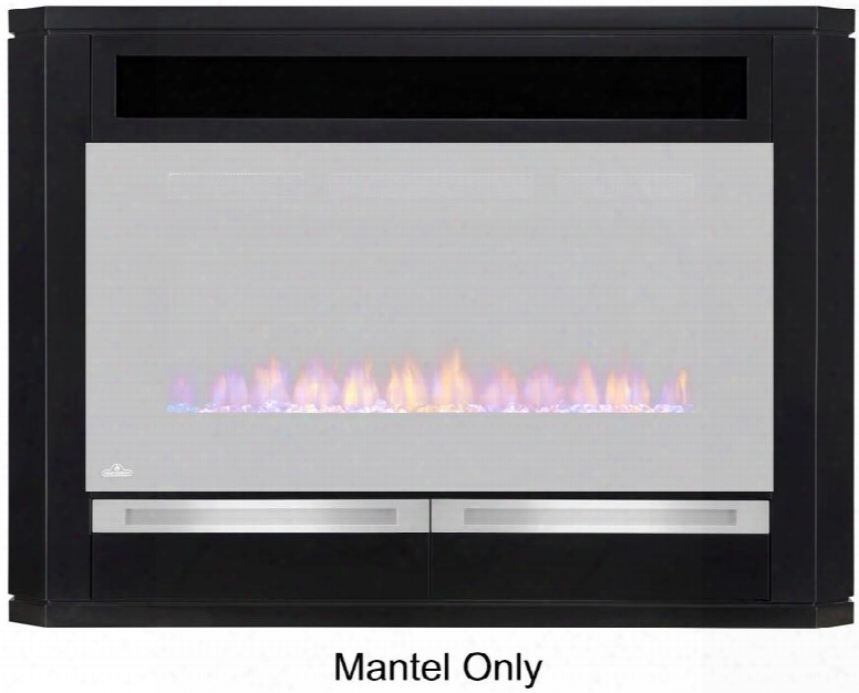 Nefe42-1815b 54" Fireplace Mantle With Bottom Drawers Glass Door And Wire Management In