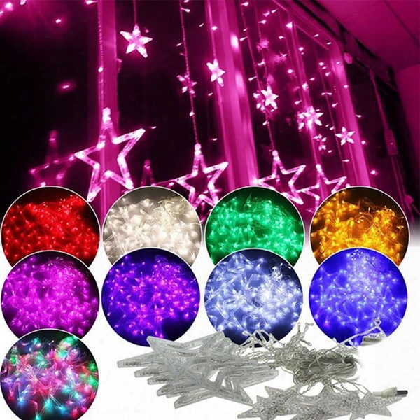 New Fashion 2.5m Curtain Star String Lights 8w Christmas New Year Decoration Xmas Led Lights Christmas Decorations  Top Quality