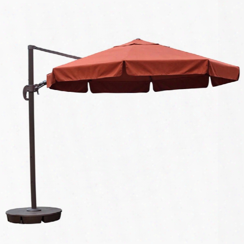 Nu6550 Freeport 11-ft Octagon Cantilever W/ Valance In Terra Cotta Sunbrella