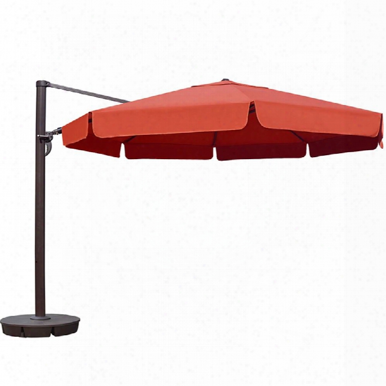 Nu6790 Victoria 13-ft Octagon Cantilever W/ Valance In Terra Cotta Sunbrella