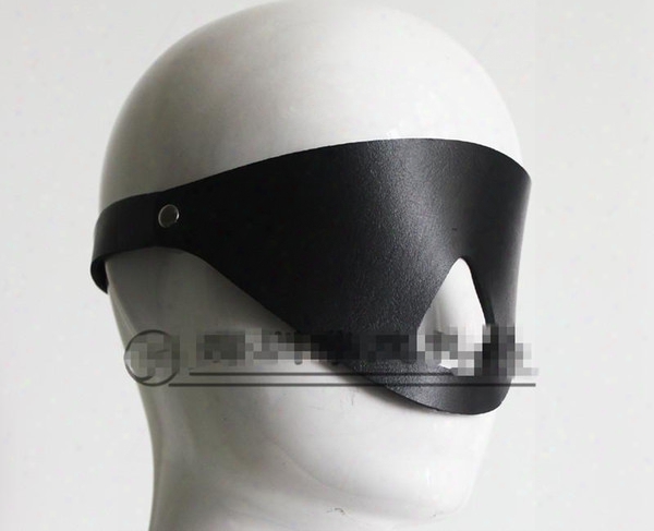 Pu Black Eye Mask Bdsm Bondage Mzsks Blindfold With Nose Hole Adult Sex Toys Products Hm-bl1017