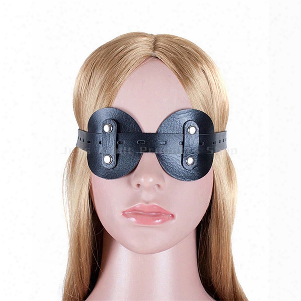 Pu Leather Gogglee Round Blindfold Mask Attractive Adult Products Bondage Male And Female Sex Toys Restraint Blinder For Couples