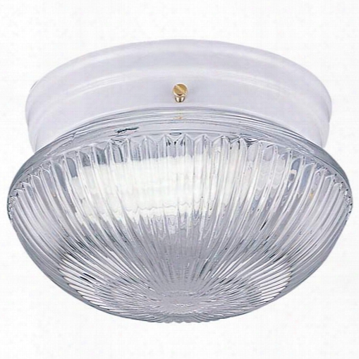 Sea Gull Lighting 5940ble-15 Flush Mount With White Finish, Clear Glass Shades