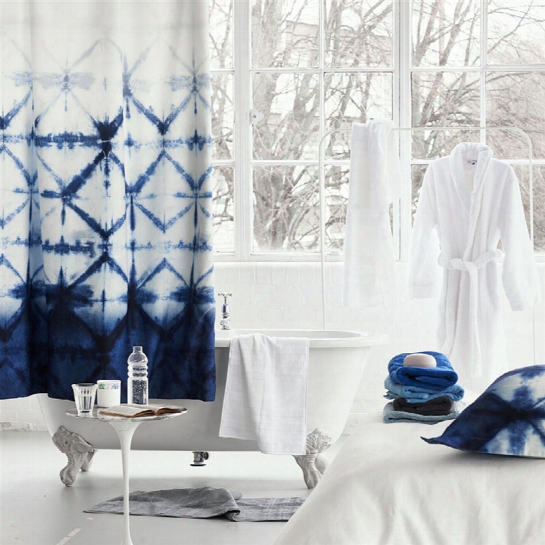 Seraya Indigo Shower Curtain Design By Designers Guild