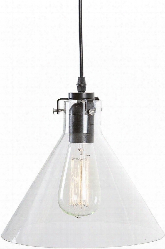 Sutter Collection Ls-c107 9.5" X 8.5" Pendant Lamp With Conical Glass Shades Fully Dimmable Led Light Compatible And Iron Construction In Matte Black