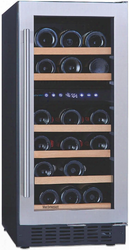 237 02 29 03 15" N'finity Pro Sd Dual Zone Wine Cooler With 26 Bottle Capacity  Digital Controls Charcoal Filter Uv Protected Glass Door In Stainless